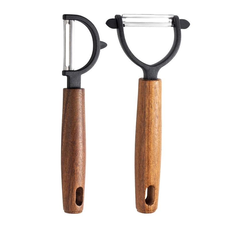 Stainless steel Acacia wooden handle paring knife multi-functional fruit and vegetable melon slicing potato peeling shredded