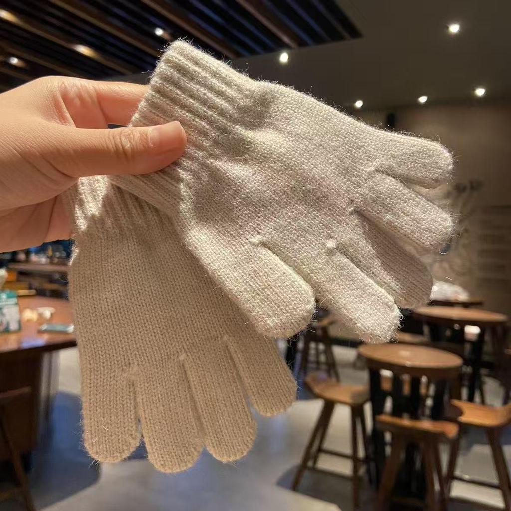 Warm Fleece-Lined Children's Gloves, Medium/Large, Ages 3-6, Thickened for Autumn/Winter, Cute Cold Protection for Students