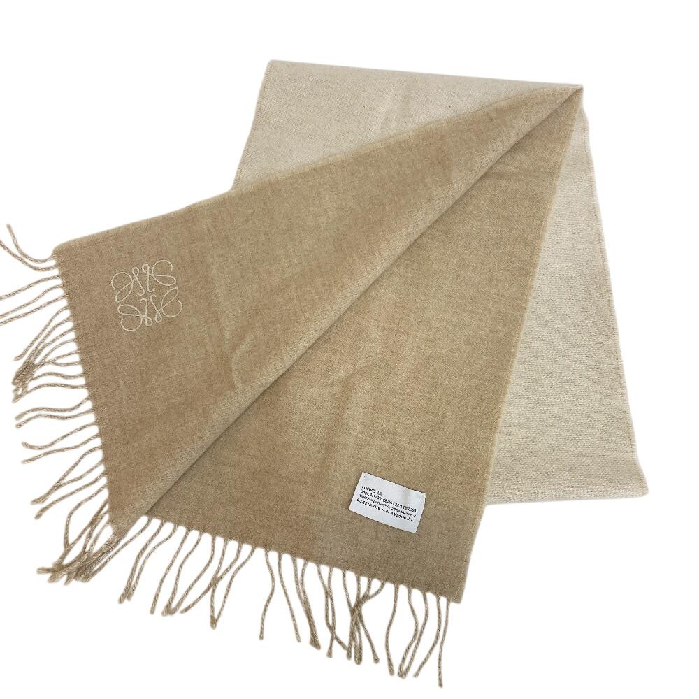 LOEWE anagram wool Scarf beige wool Used