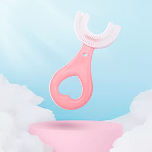 Two U-Shaped Manual Toddler Toothbrushes for Ages 2-12, with Soft Silica Gel Brush Heads for Teeth Protection and Oral Cleaning, Suitable for Kids (Ty