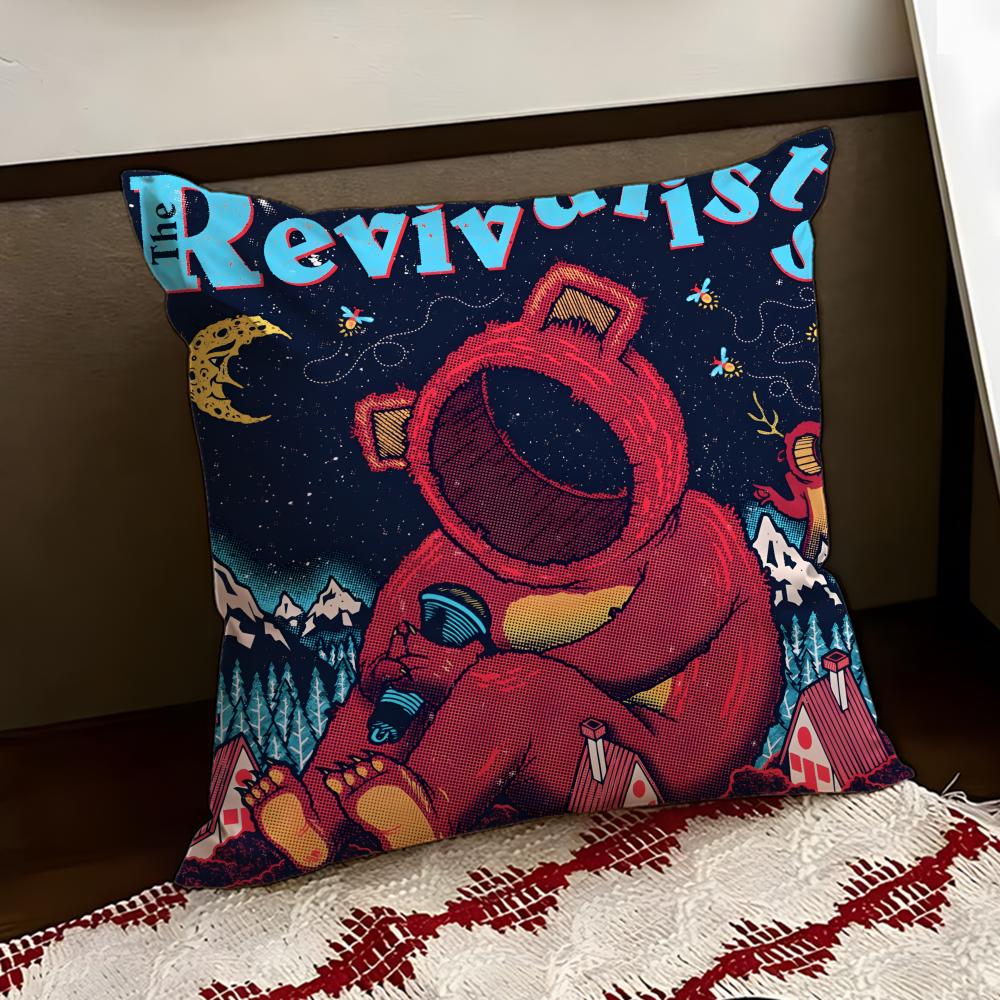 The RRevivalistsS Band Cushion Cover Reversible Soft Durable Pillow Cover Home Car MultiScene Use for Daily Comfort
