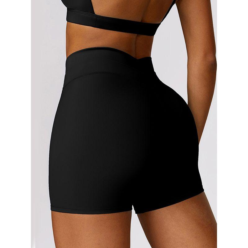 Cross V-Shaped Female High Waist Shaping Yoga Shorts