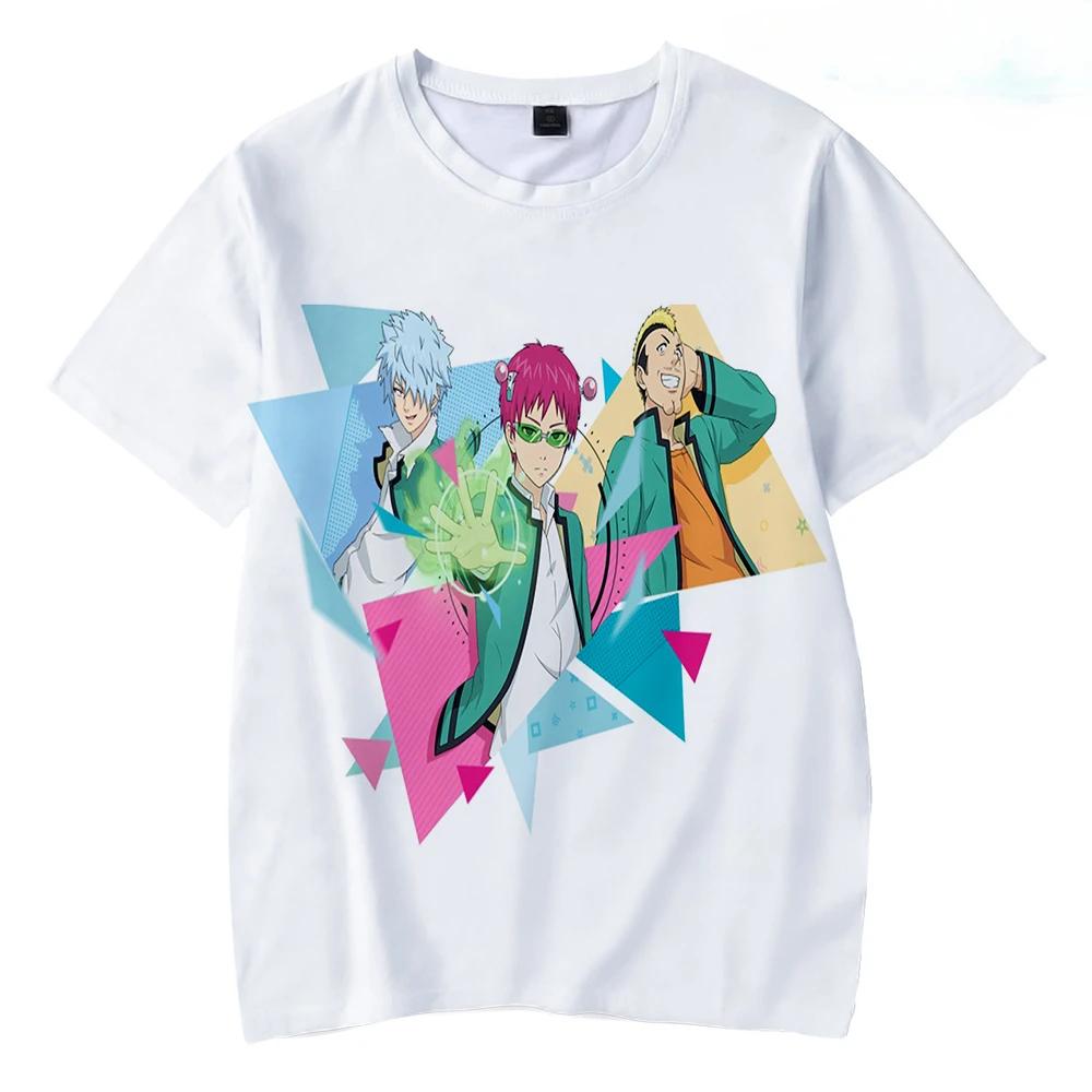 Summer Round Neck 3D Anime Character "Saiki Kusuo No Sai-Nan" Print Top Fashionable Casual Short Sleeved Men's T-shirts
