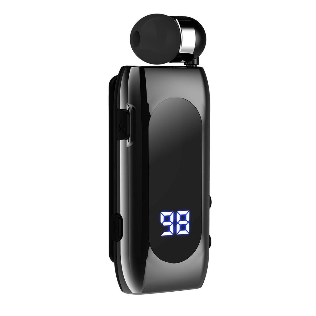 Bluetooth Wired Headset with Ultra-Long Battery, Single Ear, In-Ear Design, Vibration Alert, and Retractable for Business Calls.