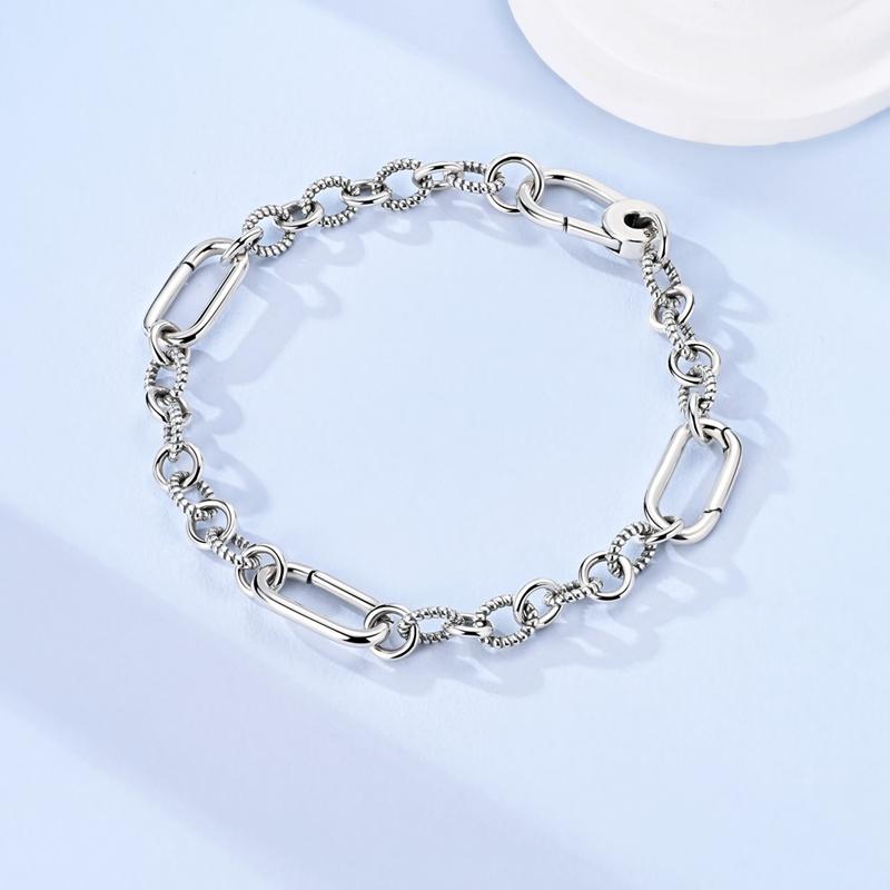 Bracelet 925 Silver Basic Braided Chain Buckle Bracelet For Women's DIY Charms Bracelet Fashion Jewelry Gifts