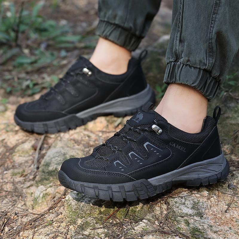 Black Hiking Shoes Men Designer Climbing Trekking Sneakers for Men Non-slip Breathable Wear-resistant Mens Walking Sneakers