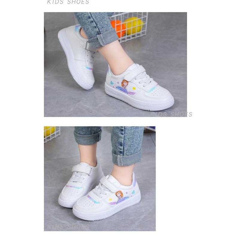 Girls' Board Shoes Autumn Small White Shoes Elementary School Cartoon Casual Shoes School Girls Princess Single Shoes Cute Pink
