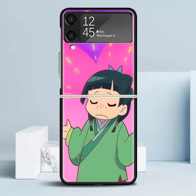 A-Apothecary D-Diaries Anime Black Cover for Samsung Galaxy Z Flip 7 6 5 4 3 5G Phone Case Flip7 Flip6 Flip5 Flip4 Flip3 Pattern