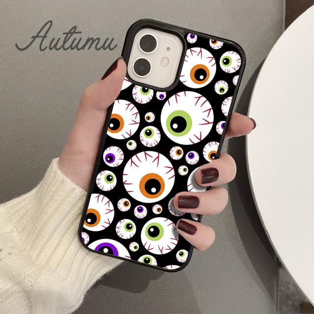 CRAZY EYEBALL PATTERN Phone Case for iPhone 11 12 13 14 Pro Max Mini X XR XS SE 2020 6 7 8 Plus Samsung Galaxy S21 S22 Shell