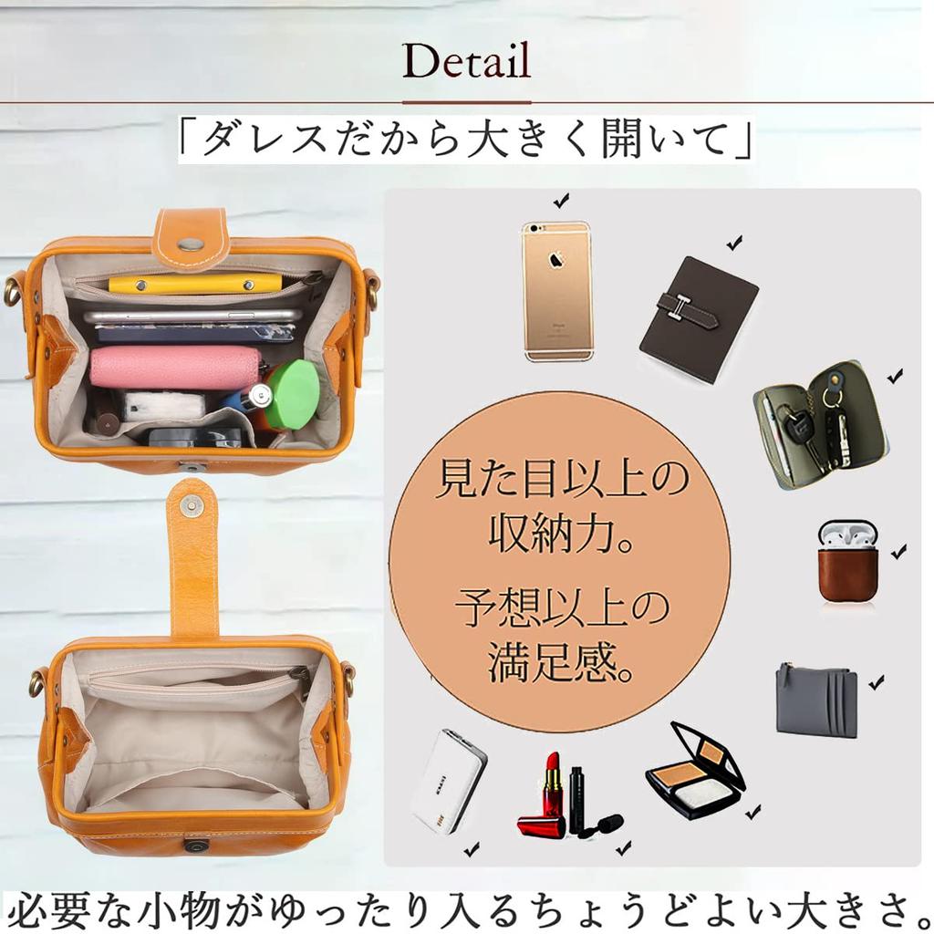 AKIYAMA Schulter Dulles Echte Retro-Schließe 5 Farben Damen Tasche, Tasche, Handtasche, Mini, Leder, Arztkoffer-Stil, Verschluss, Handgemacht, 2-Wege, (Kamel)