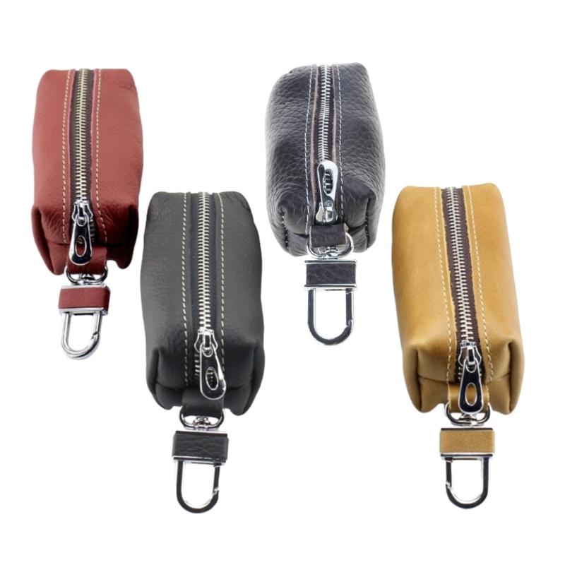 Leather Men Women Key Holder Keychain Bag Organizer Car Keys Holder Pouch Multifunctional Small Wallet Mini Purse Holder