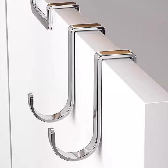 Over Cabinet Door Hook Stainless Steel Door Hanger for Closet Kitchen Cabinet Wardrobe Dorm Bathroom