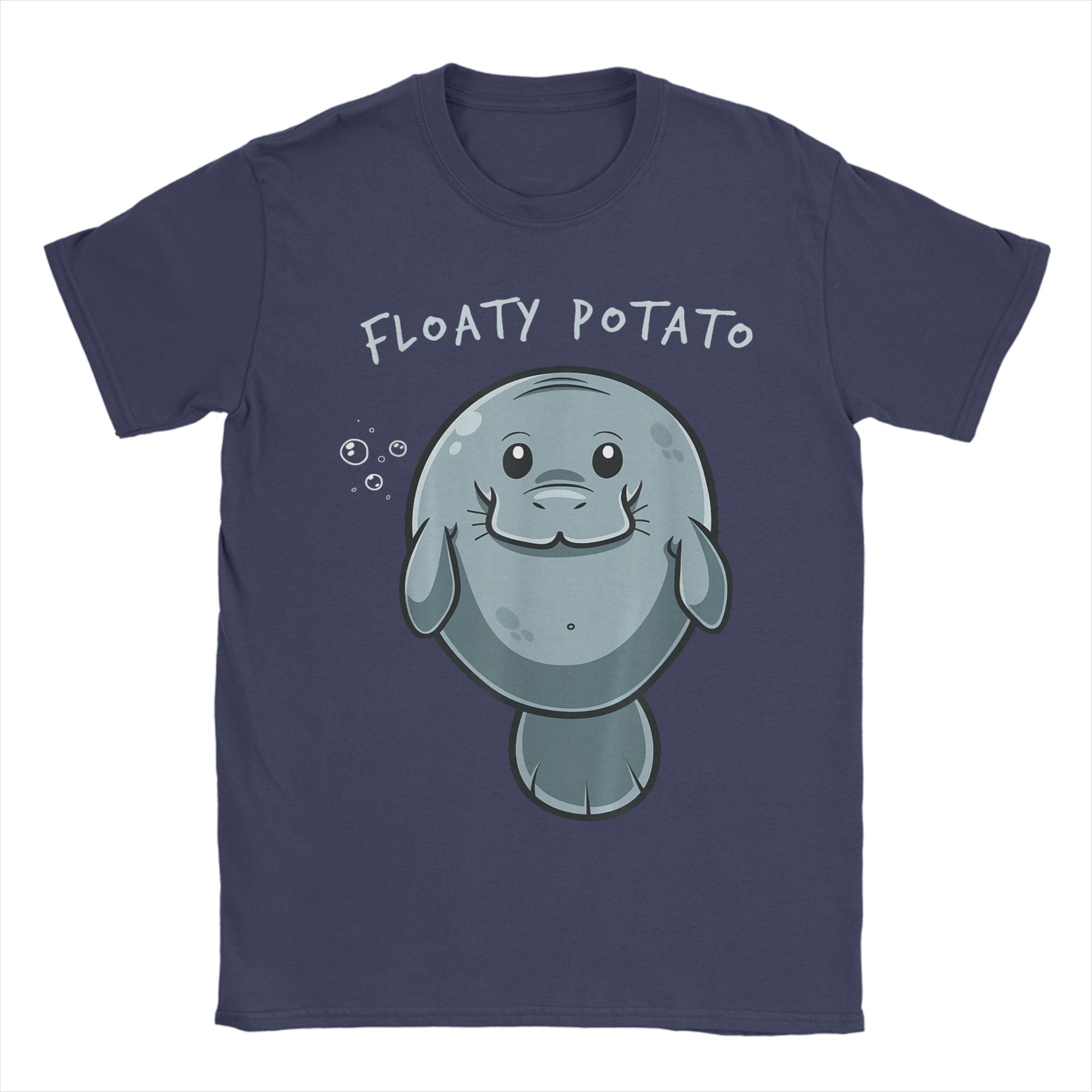 

Floaty Potato Funny Kawaii Unisexatee Sea Animal Fish T Shirts for Unisex 100 Cotton TShirt Round Neck Tees Short Sleeve Tops Gift 4XL