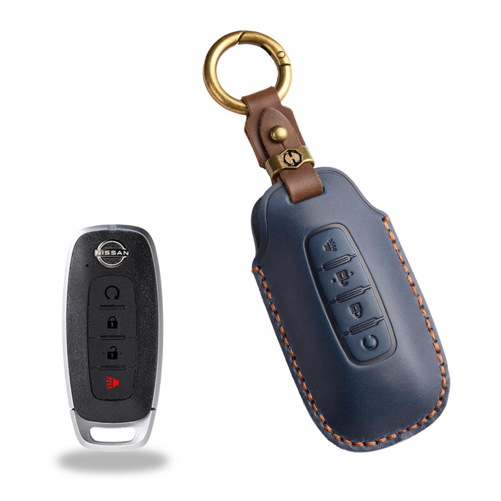 The Retro Key Cover Is Suitable For Nissan Xuanyi Teana Exploration Lu Xiaoke Qijun Jinke Genuine Leather Keychain.