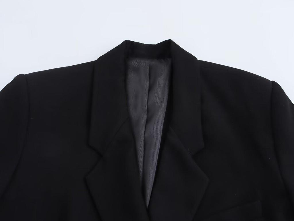 Spring 2025 Women's European & American Style Double-Breasted Loose Blazer Jacket