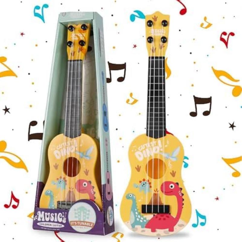 Mini Gitarre, Kindergitarre, Kunststoff Spielzeug Gitarre, Ukulele Gitarre Spielzeug, Gitarre Spielzeughen, Ukulele Kinder Mit 4 Verstellbaren Seiten