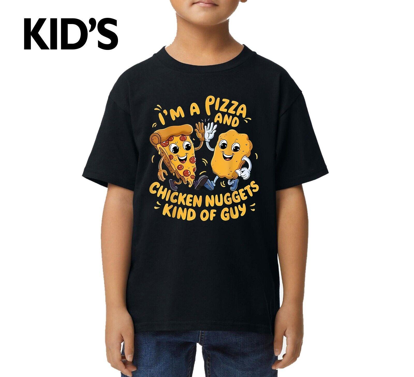 I m A Pizza And Chicken Nuggets Funny Eating Novelty Joke Kids T-shirt Tee Top S разноцветный