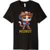 Funny Meowdy Country Music Cat Cowboy Hat Boots Premium T-Shirt