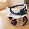 Golf bag wheel base, base and swivel strap