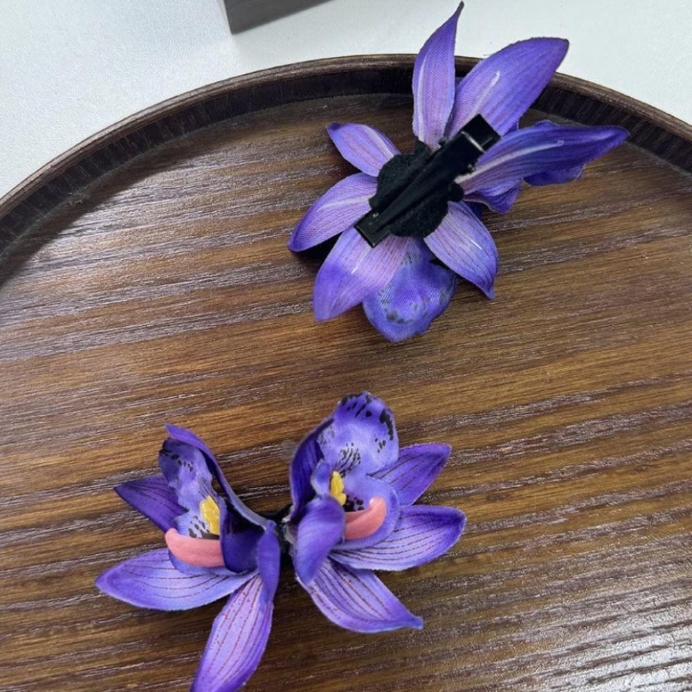 Sweet Orchid Flowers Hair Clip Elegant Sweet Barrettes Temperament Hair Accessories Wedding