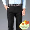 Men's Elastic Knit Straight-Leg Casual Trousers for Spring, Autumn, and Winter