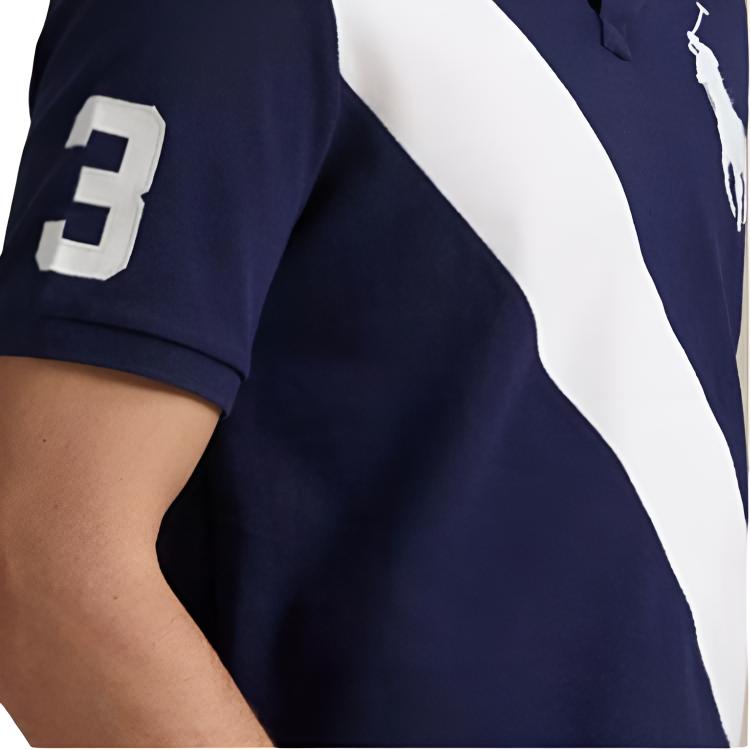 Polo Ralph Lauren Embroidered Slim Fit Button Short Sleeve Polo Shirt Men Tops Navy-Blue 710969620-001