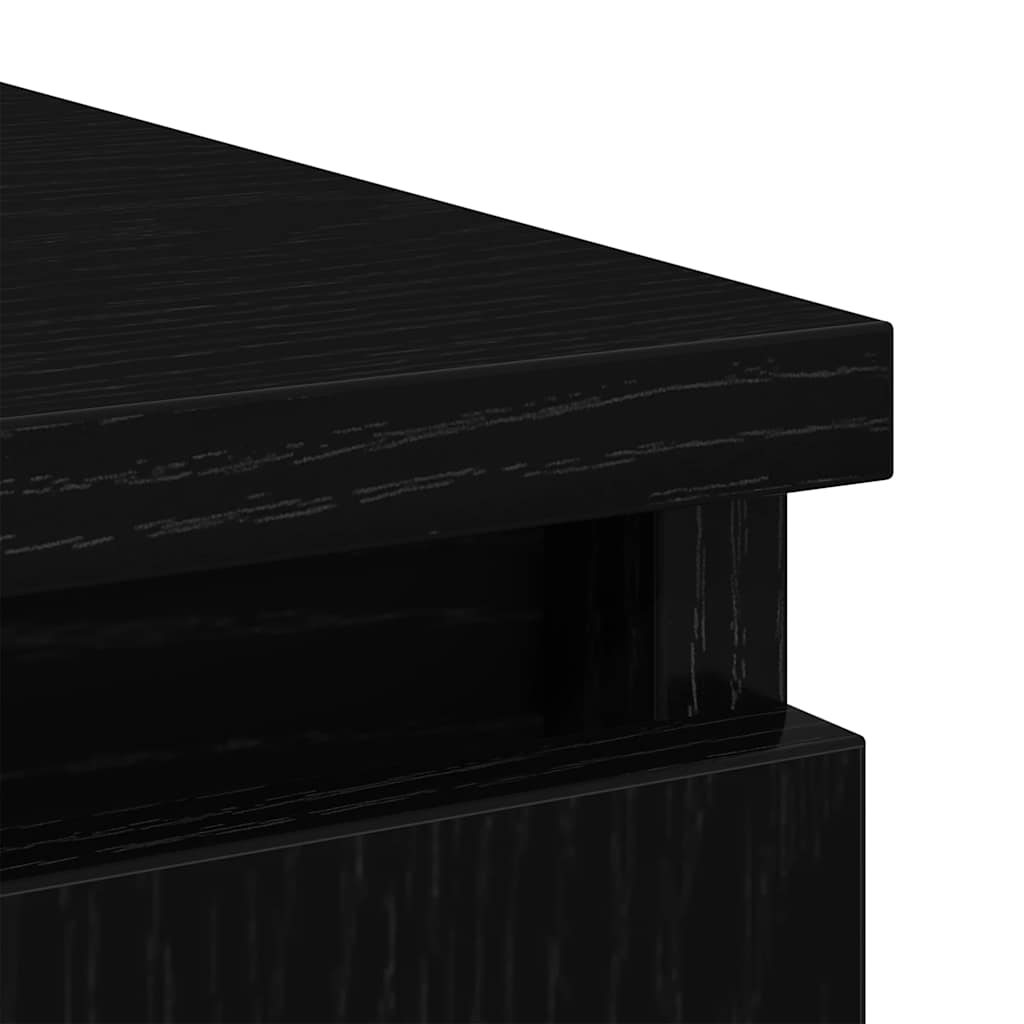 Sideboard with Drawers Black Oak Effect 71 x 35 x 84 cm
