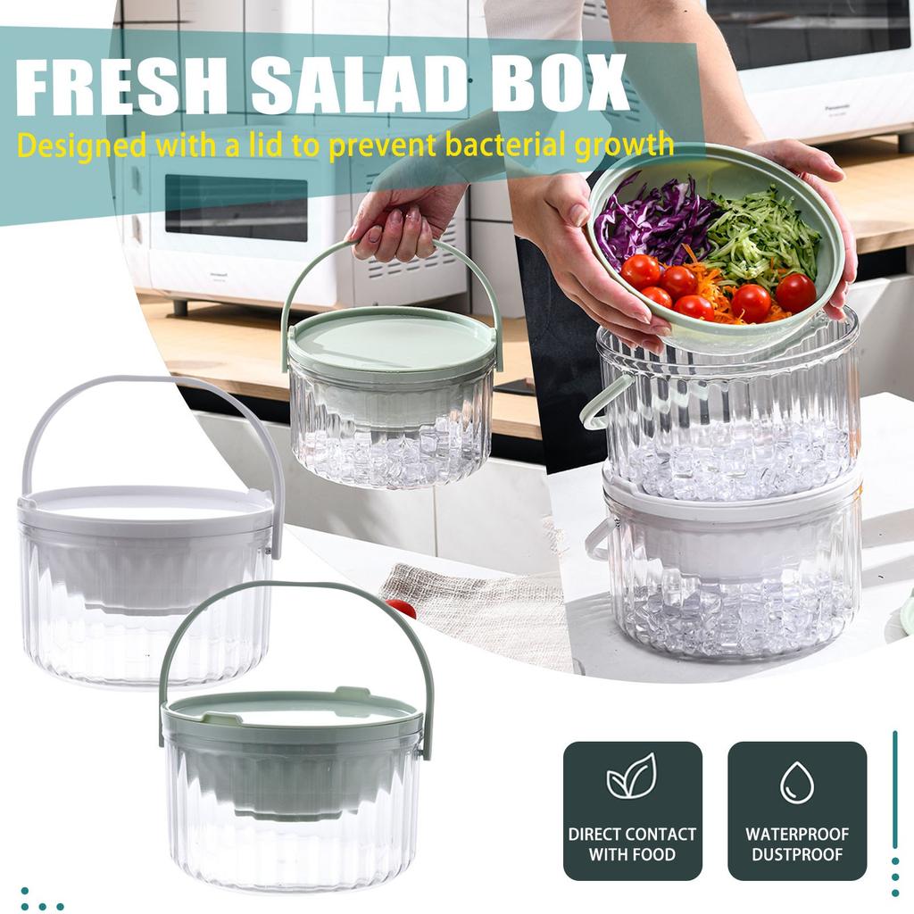 Large Bowl With Ice Chiller, Dip Chiller Bowl, Iced Bowl, 30oz Ice Serving Bowls With Lid For Parties, Cold Serving Dish