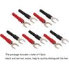 10pcs Y Spade Plug, Red Black Plated U Fork Spade Connector with 4mm Jack Copper Banana Socket for Multimeters Electronic Applications, Support 30V
