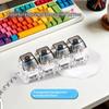 4 Tasten LED Tastatur Schlüsselanhänger Transparent Knackiges Klickendes Tippgefühl Aufleuchtende Tastenkappe Fidget Verschleißfest Mit LED-Licht
