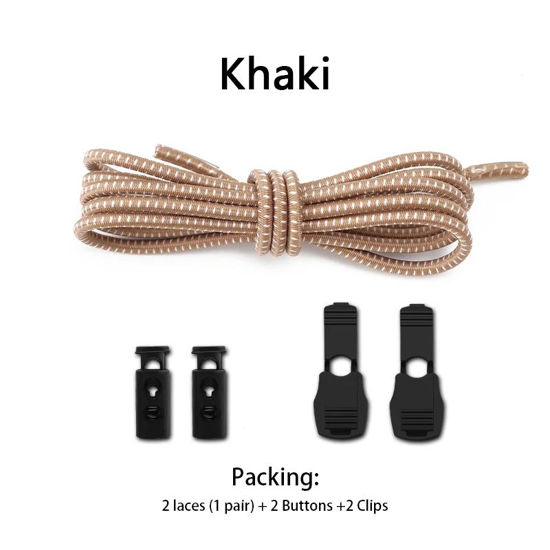 1Pair Elastic Shoe Laces Sneakers Tennis Lock Shoelaces Without Ties Adult Kids Round Shoelace Rubber Bands for Shoes Accesories