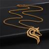 Ancient Fenrir Wolf Necklace Stainless Steel Pendant Tribal Jewelry Gift for Men and Women