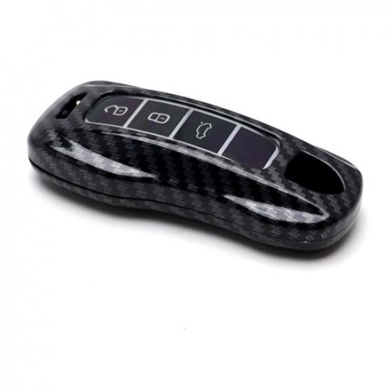 Carbon Pattern Plastic Shell For Porsche Panamera Taycan Cayenne Gen2 Smart Key