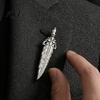 Accessorio da bavero da uomo 1/2 pezzi Spilla con piuma vintage per uomo, Gioielli in lega color argento, Spilla decorativa retrò per colletto di camicia, Badge decorativo per abiti, borse, cappelli, sciarpe, abiti