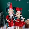 Rot-Grün-Gold Retro Hofnarren sitzende Weihnachtsfigur