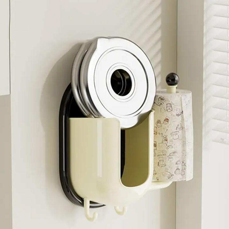2-in-1 Saugnapf Taschentuchbox, Taschentuchbox für das Wohnzimmer, Frischhaltefolienhalter für die Küche, Bohrloser Aufbewahrungsbehälter für Tapete/Handtücher.+