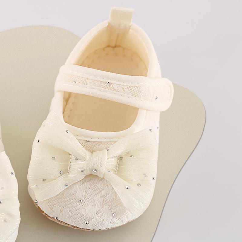 New Summer Baby Lace Bow Shoes Infant Girls Anti Slip Soft Sole Walking Shoes For Indoor Use Toddler First Walkers