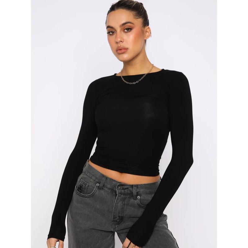 

Обтягивающая повседневная футболка с длинными рукавами XL