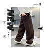 Trendy Boys' Corduroy Fleece-Lined Wide-Leg Pants for Autumn and Winter