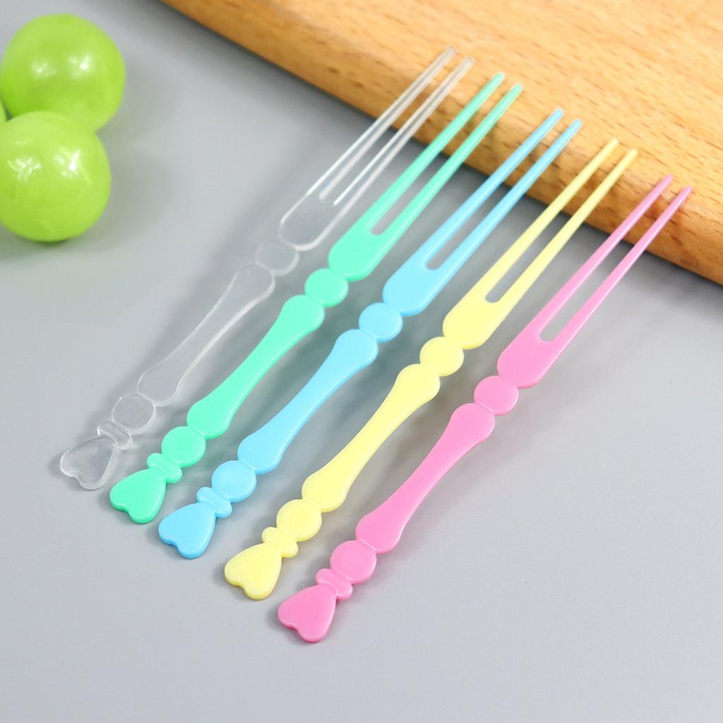 100 Pcs Disposable Fruit Bag with Small Fork