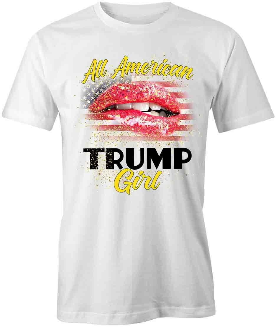 ALL AMERICAN TRUMP GIRL TShirt Tee Short-Sleeved Cotton CLOTHING S1WCA625 XXXL