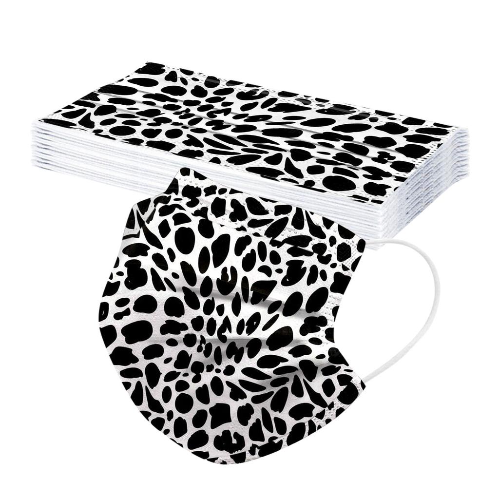 Adult Mask Leopard Printing Disposable Face Mask Industrial 3Ply 10PCS/50PCS