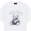 WE11DONE Summer Punk Style Teddy Bear Short Sleeve T-Shirt Unisex Tops White WD-TT1-26-775-U-WH
