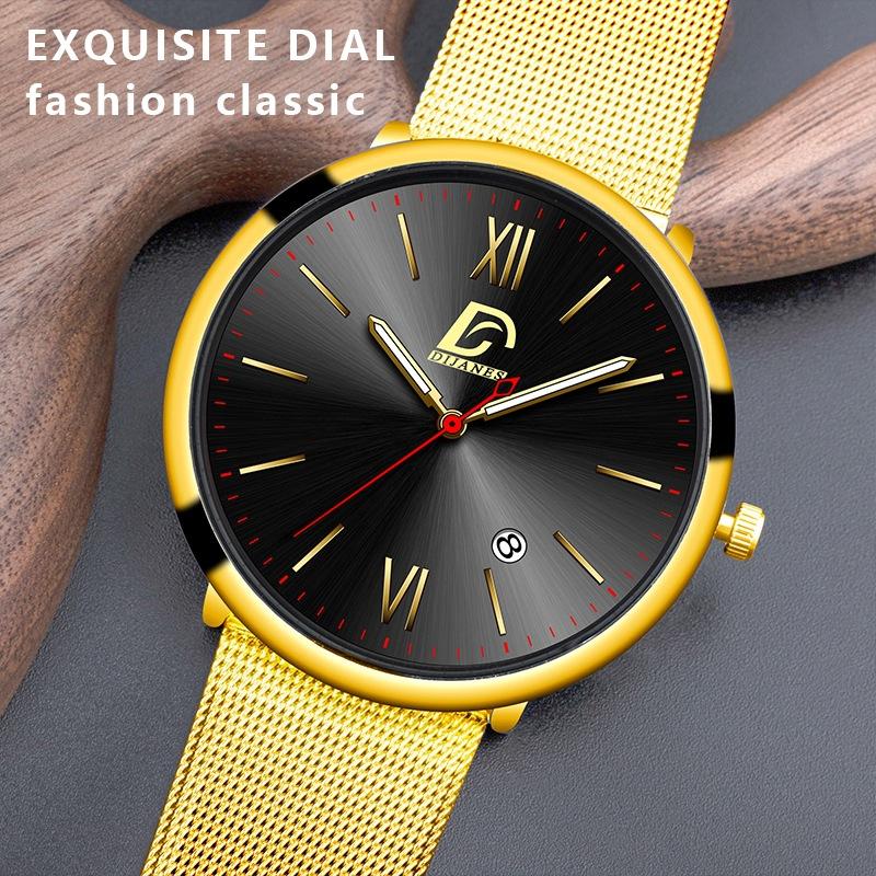 Ceas de mână elegant și simplu pentru bărbați, din oțel inoxidabil, cu calendar, ceas de student pentru bărbați, ceas sport