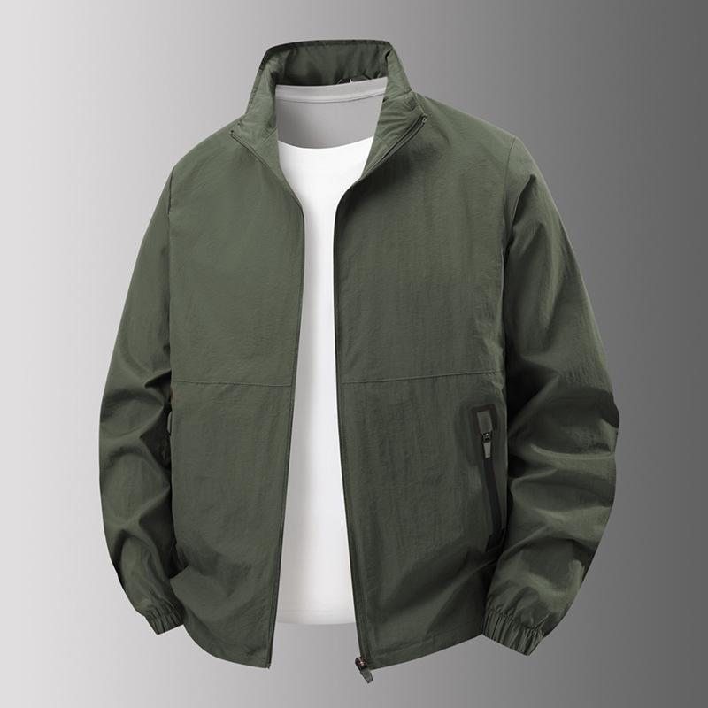 Updated Stand Collar Work Jacket for Mens Middle-aged Outdoor Use Athletic and Everyday Comfortable Fit Wind Shield Jacket