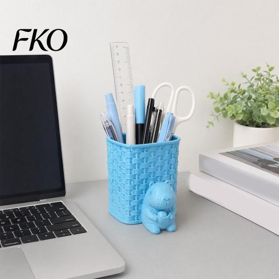 Desk Pen Organizer Capybara Holder, 3D Printed with Basket Pencil Cup Cup, Cute Animal for Makeup Brush Stationery Desktop