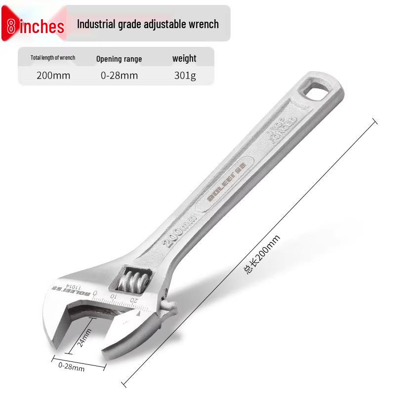 Bao Lian Black Nickel Large-Opening Adjustable Universal Wrench