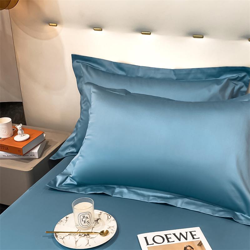 Pure Cotton Solid Color Long-Staple Pillowcase Pair – 100% Xinjiang Cotton, Single Piece, Simple Plain Design
