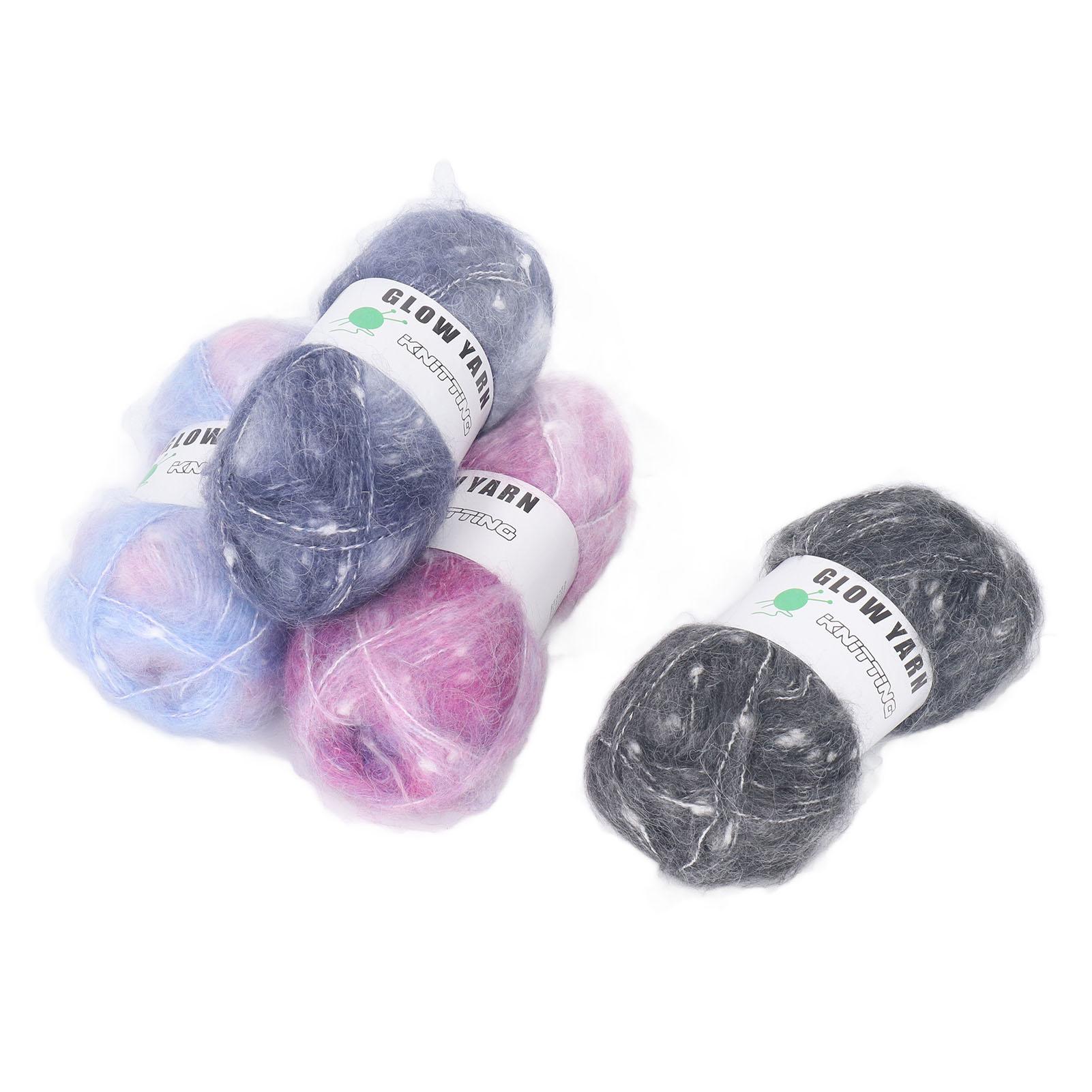 

4 Rolls Glow Yarn 152yd Each Soft Handcraft Luminous Knitting Crochet Yarn for Beginners Arts Crafts