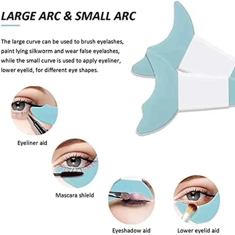 Multi Functional Eye Makeup Silicone Baffle Crescent Shaped Eyelash Brush Eyeliner Eye Shadow Auxiliary Artifact
